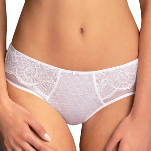 Culotte avec dentelle Selma blanc de Rosa Faia par Anita