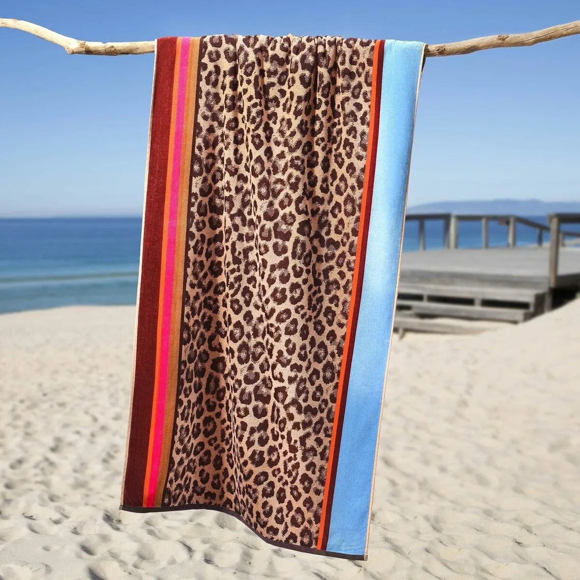 Drap de plage LEOPARDEAU en coton multicolore | 3 Suisses