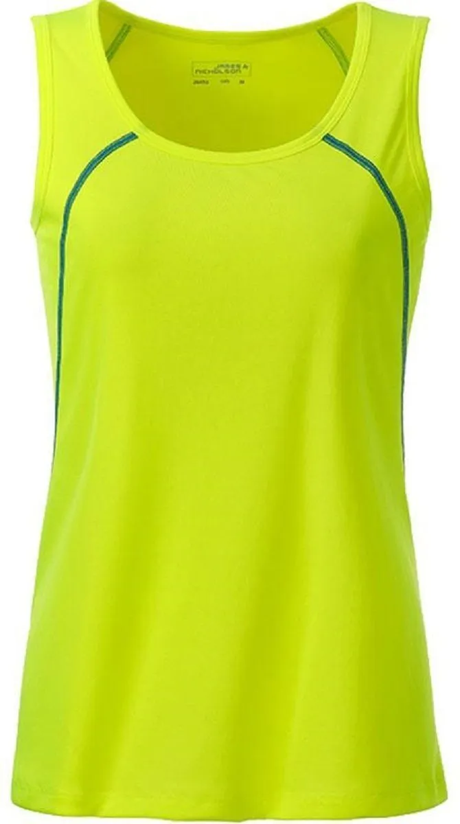 Débardeur running respirant - Femme - JN493 - jaune et bleu vif 