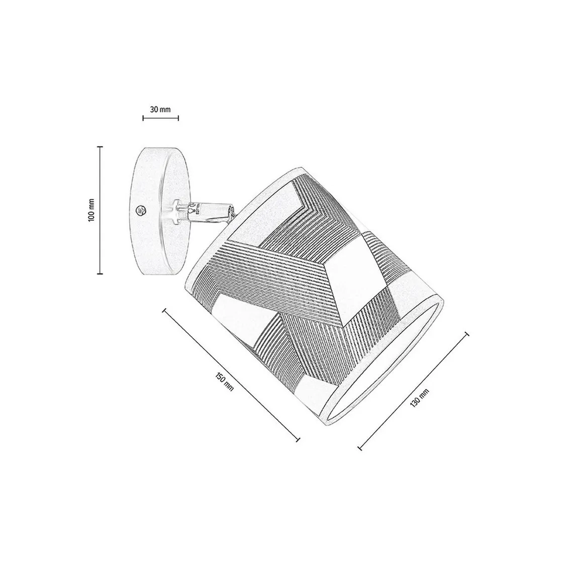 Espacio Applique 1xE27 Max.25W Chêne huilé/Multicolore | 3 Suisses