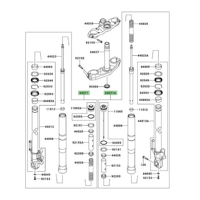 Fourche d'origine Kawasaki Versys 650 (2010-2014) | Moto Shop 35