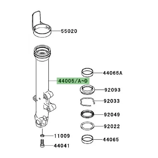 Fourreau de fourche Kawasaki Er-6f (2006-2008) | Moto Shop 35