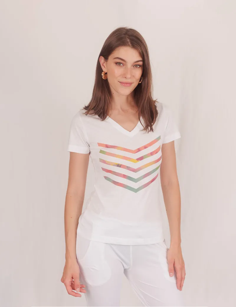 HBT - BASICS ESSENTIELS | Hailey Top Coton Blanc Tie&Dye