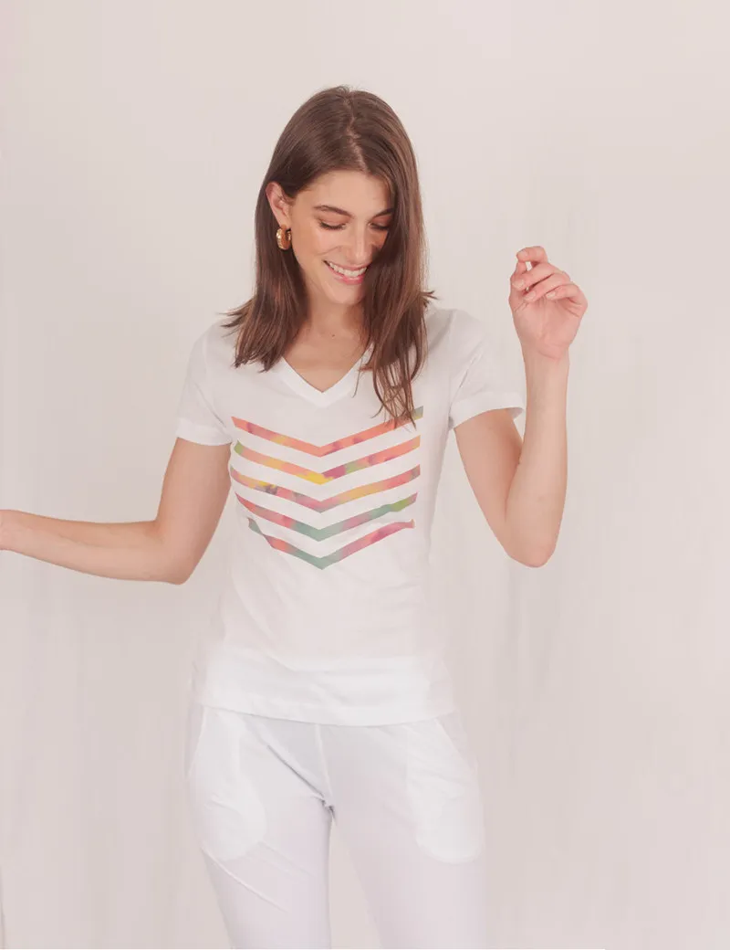 HBT - BASICS ESSENTIELS | Hailey Top Coton Blanc Tie&Dye