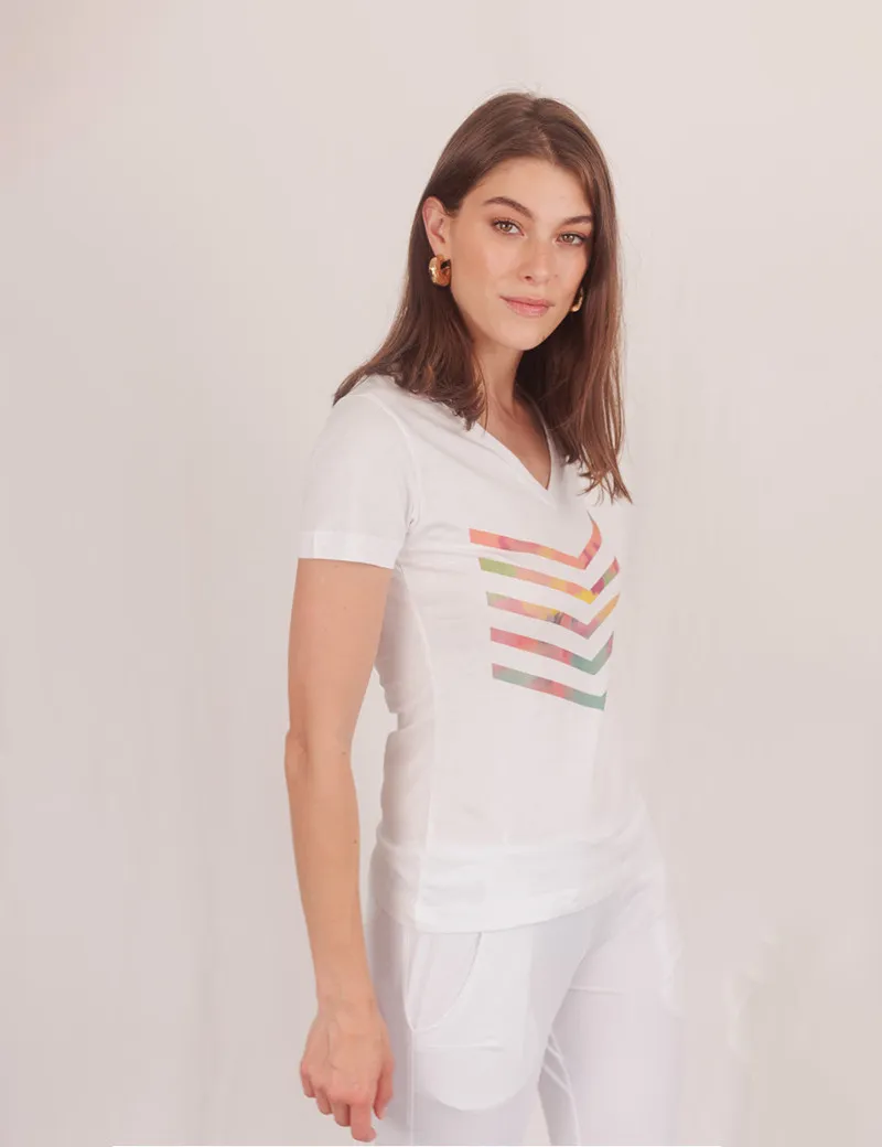 HBT - BASICS ESSENTIELS | Hailey Top Coton Blanc Tie&Dye