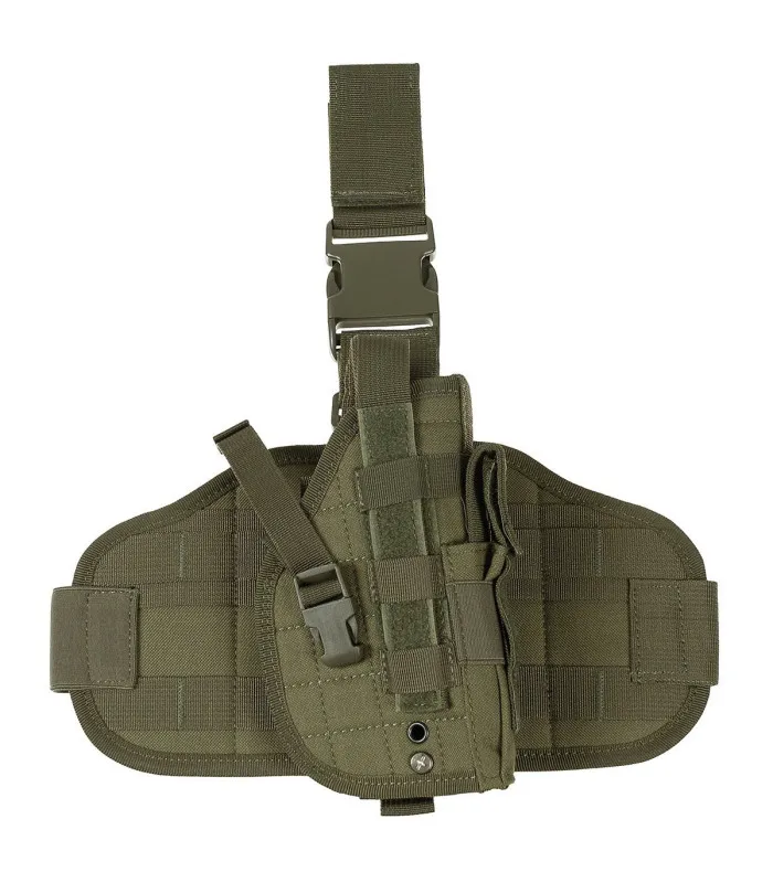 Holster, "Molle", sangles de cuisse et ceinturon, kaki