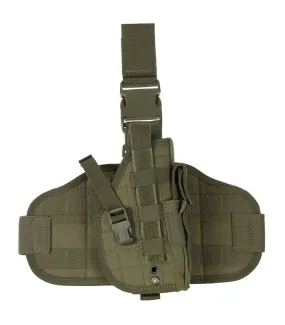 Holster, "Molle", sangles de cuisse et ceinturon, kaki