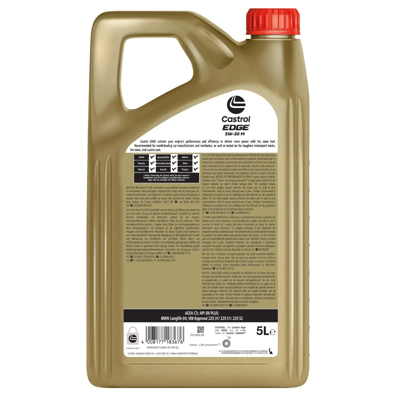 Huile moteur CASTROL EDGE 5W-30 M - Bidon de 5L