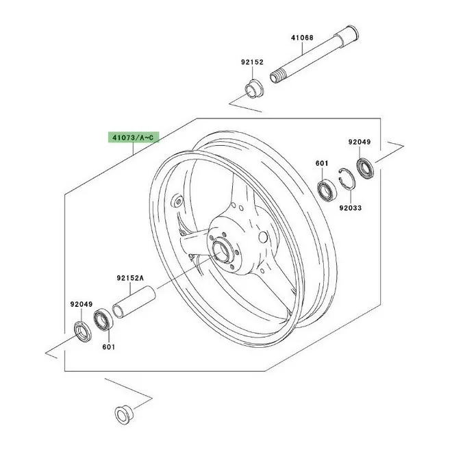 Jante avant d'origine Kawasaki Z1000 (2003-2006) | Moto Shop 35