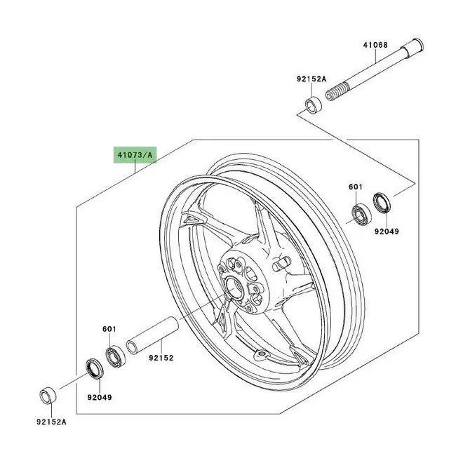 Jante avant d'origine Kawasaki Z1000 (2010-2013) | Moto Shop 35