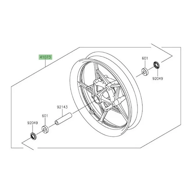 Jante avant Kawasaki 410730752QT | Moto Shop 35