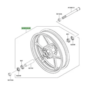 Jante avant Kawasaki Er-6f (2006-2008) | Moto Shop 35