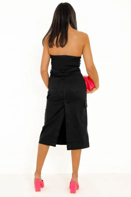 Jupe Cargo Femme Noir