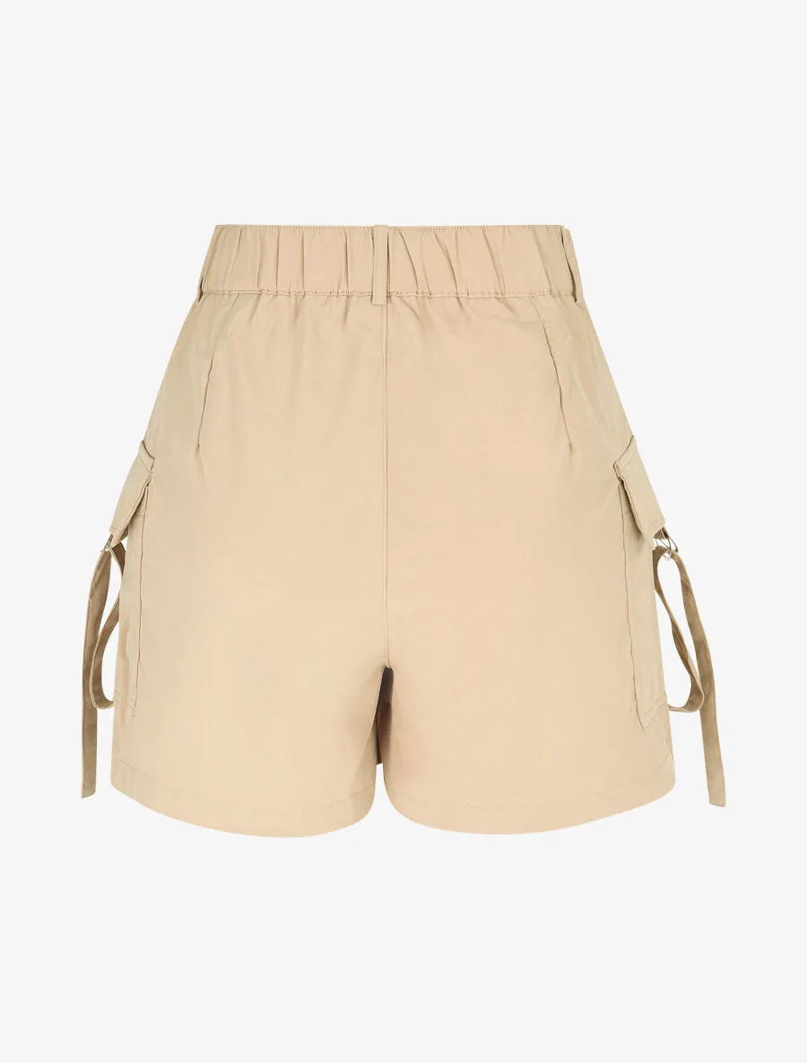 Jupe short cargo uni - Beige