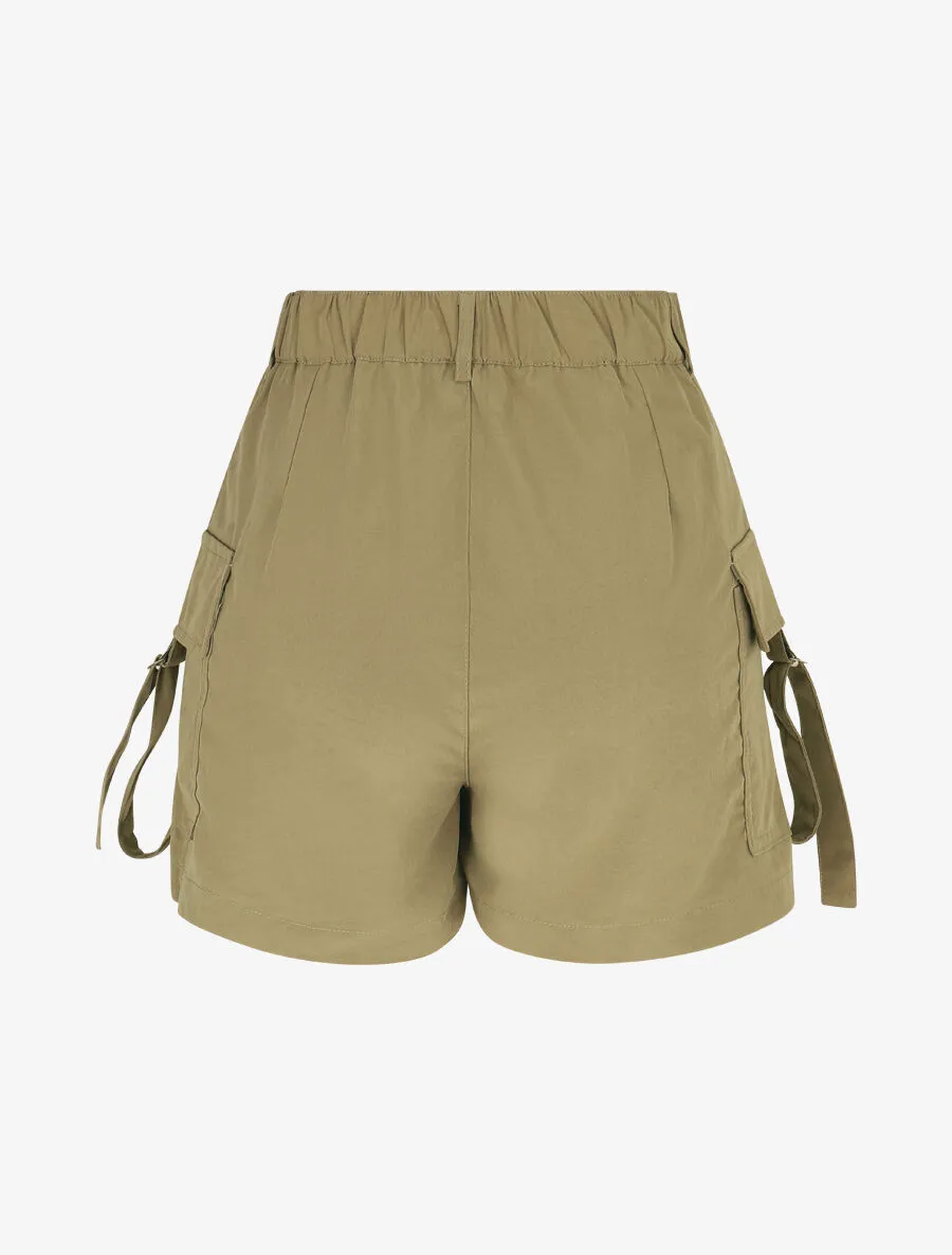 Jupe short cargo uni - Kaki