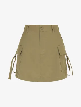 Jupe short cargo uni - Kaki