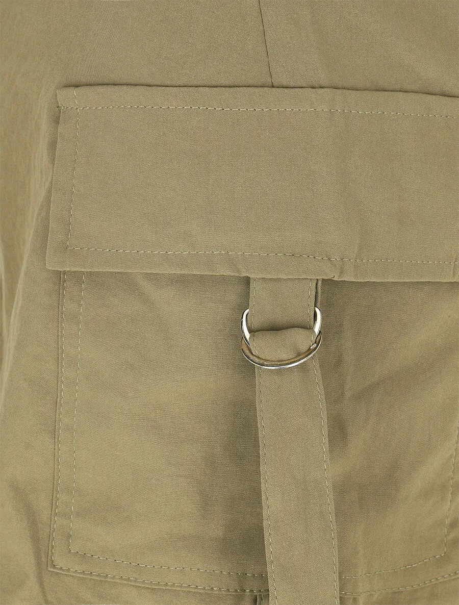 Jupe short cargo uni - Kaki