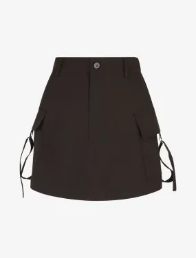 Jupe short cargo uni - Noir