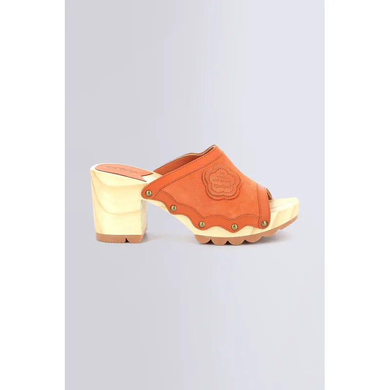 Kick Woodstok - Mules orange et brique pour femme - Kickers © Site Officiel