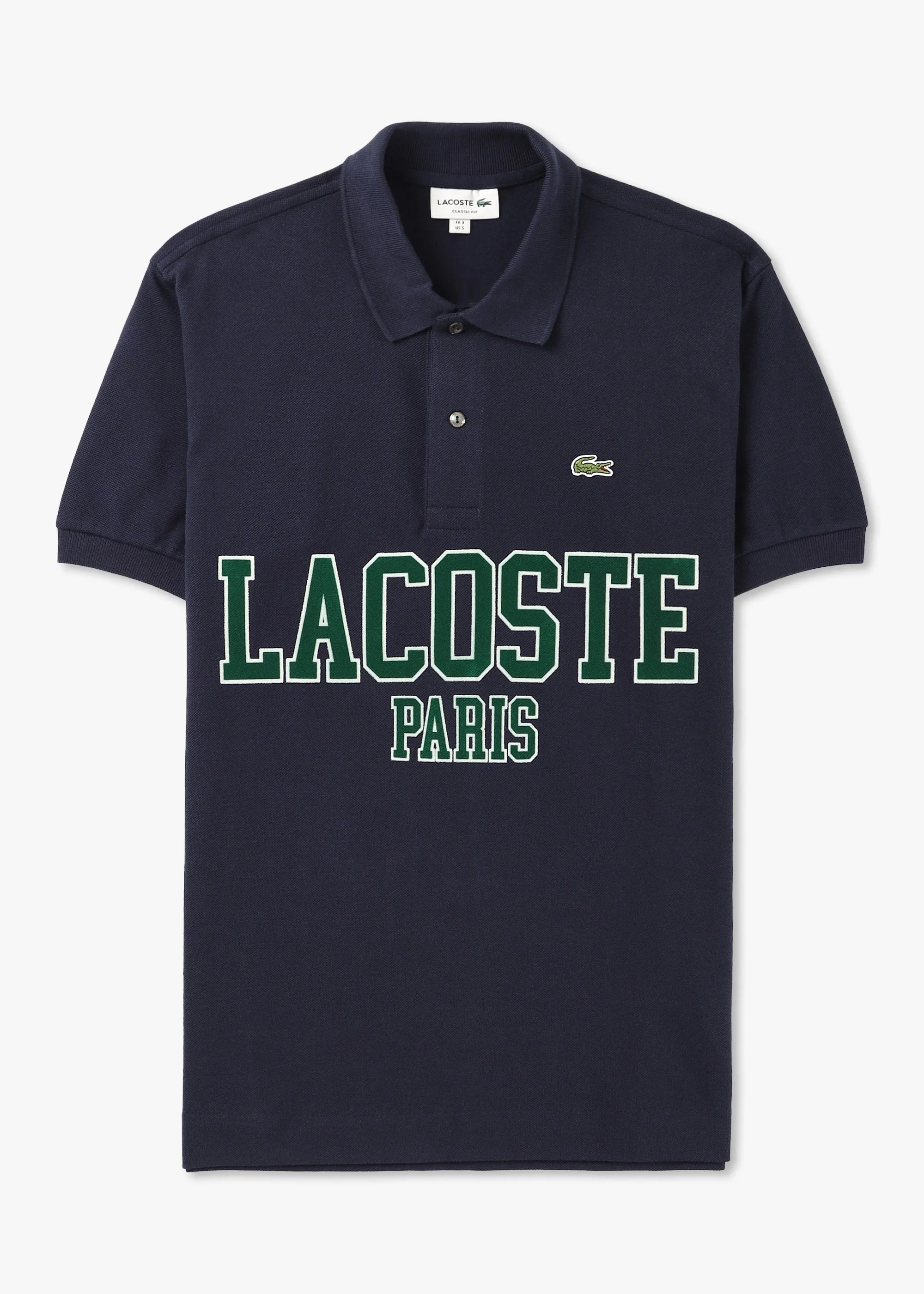 Lacoste Mens French Heritage Logo Polo Shirt In Navy - Trouva