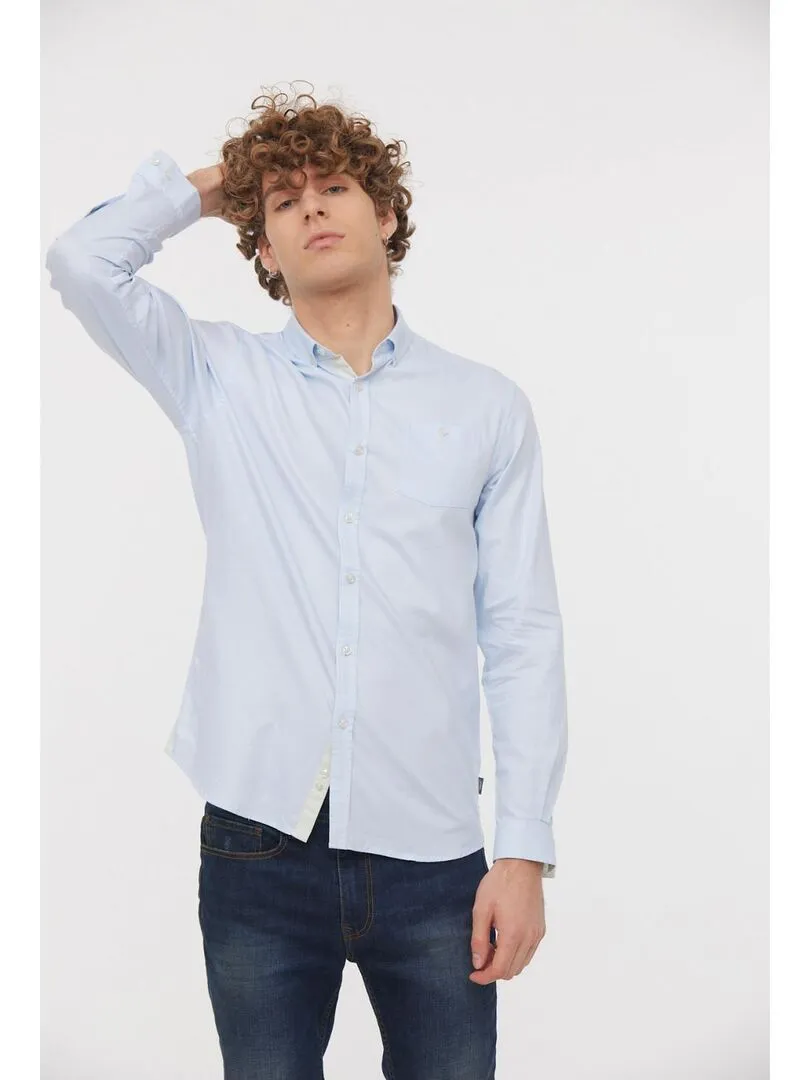 Lee Cooper - Chemise manches longues coton regular DOLARO - Bleu ciel