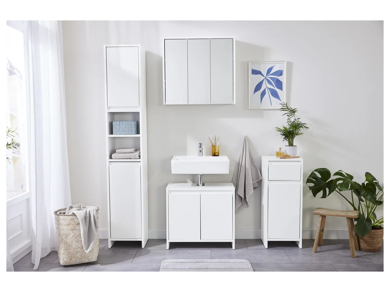 LIVARNO home Meuble sous-vasque Oslo, 60 x 55 x 28 cm, blanc