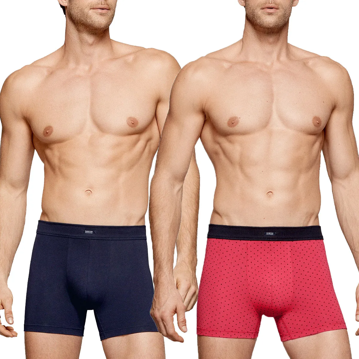 Lot de 2 boxers coton Laurence rose et bleu marine d'Impetus