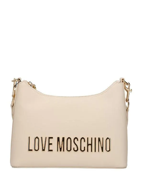 Love Moschino Gold Lettering Sac D'épaule Ivoire - Achetez À Prix Outlet!