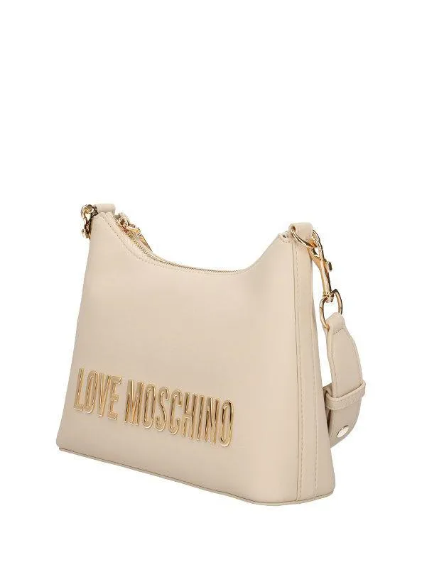 Love Moschino Gold Lettering Sac D'épaule Ivoire - Achetez À Prix Outlet!