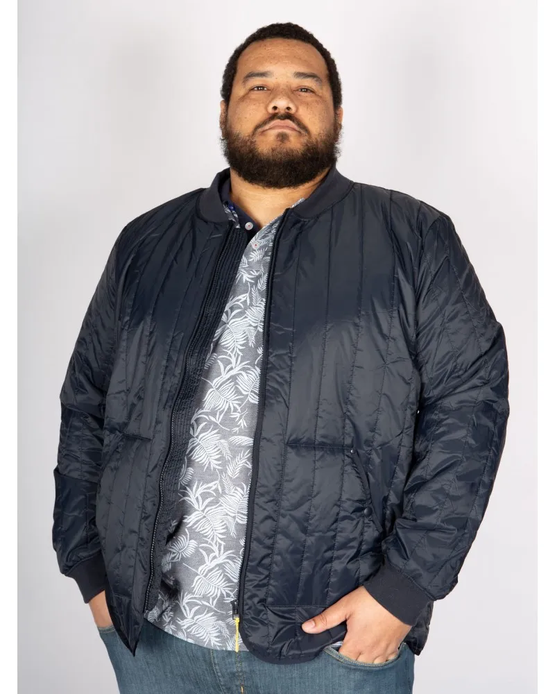 MN03 Blouson matelassé grande taille bleu marine - Size-factory