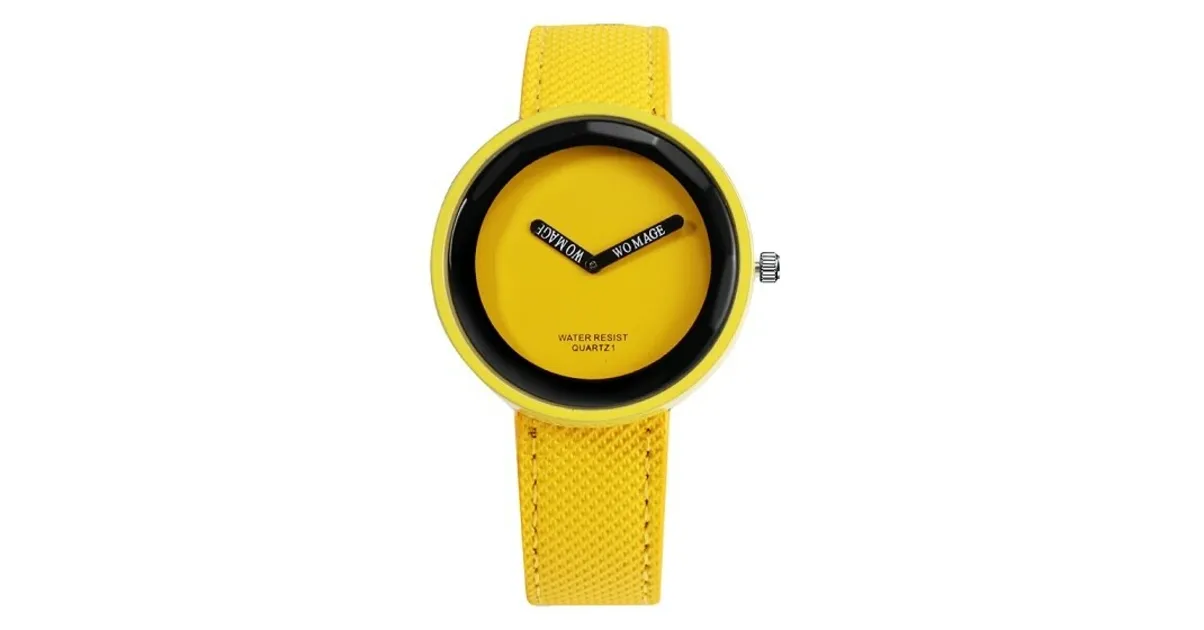 Montre femme tendance vintage jaune