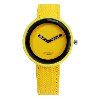 Montre femme tendance vintage jaune