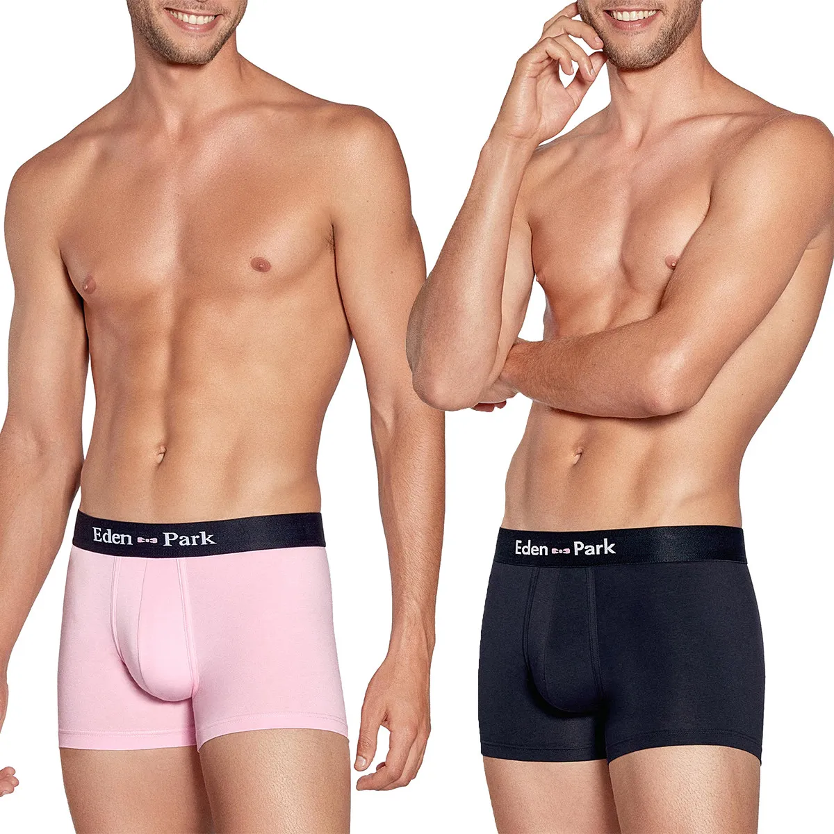 Pack de 2 boxers homme rose et bleu marine Eden Park