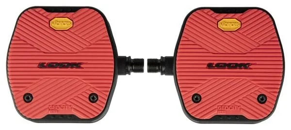 Paire de Pédales Plates Look Geo City Grip Rouge