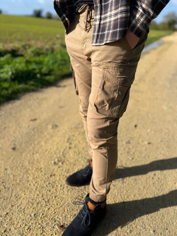 Pantalon cargo ALLAN - Prêt à porter Cléstyle Couleur Beige US 28 à 42 38