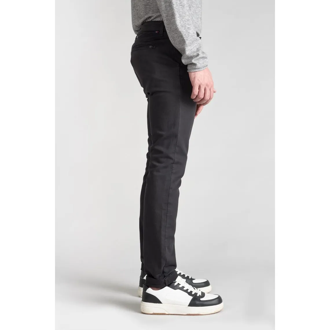 Pantalon chino Jogg Kurt anthracite gris en coton | 3 Suisses