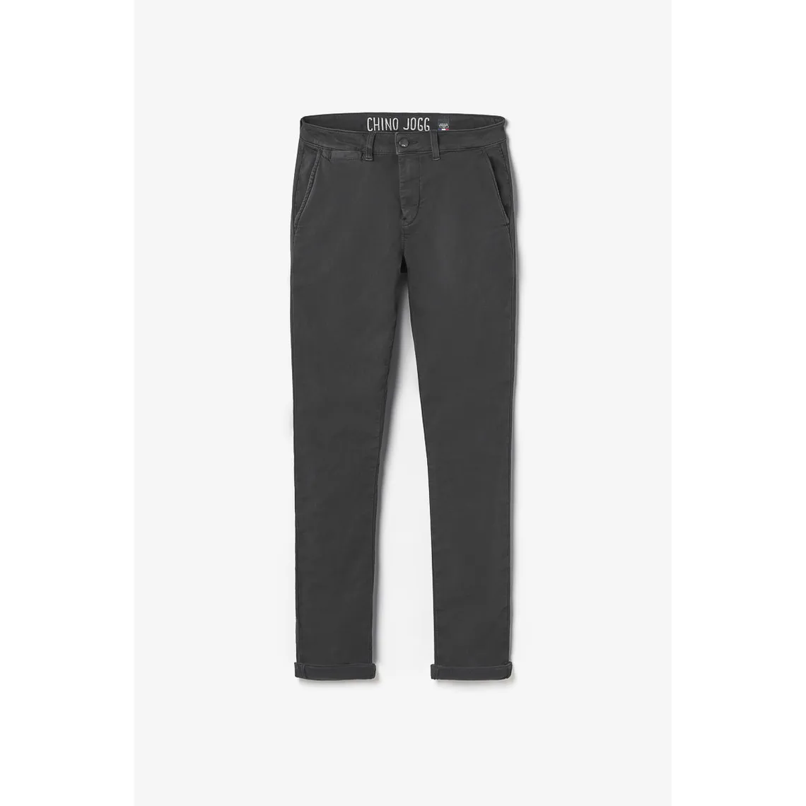 Pantalon chino Jogg Kurt anthracite gris en coton | 3 Suisses