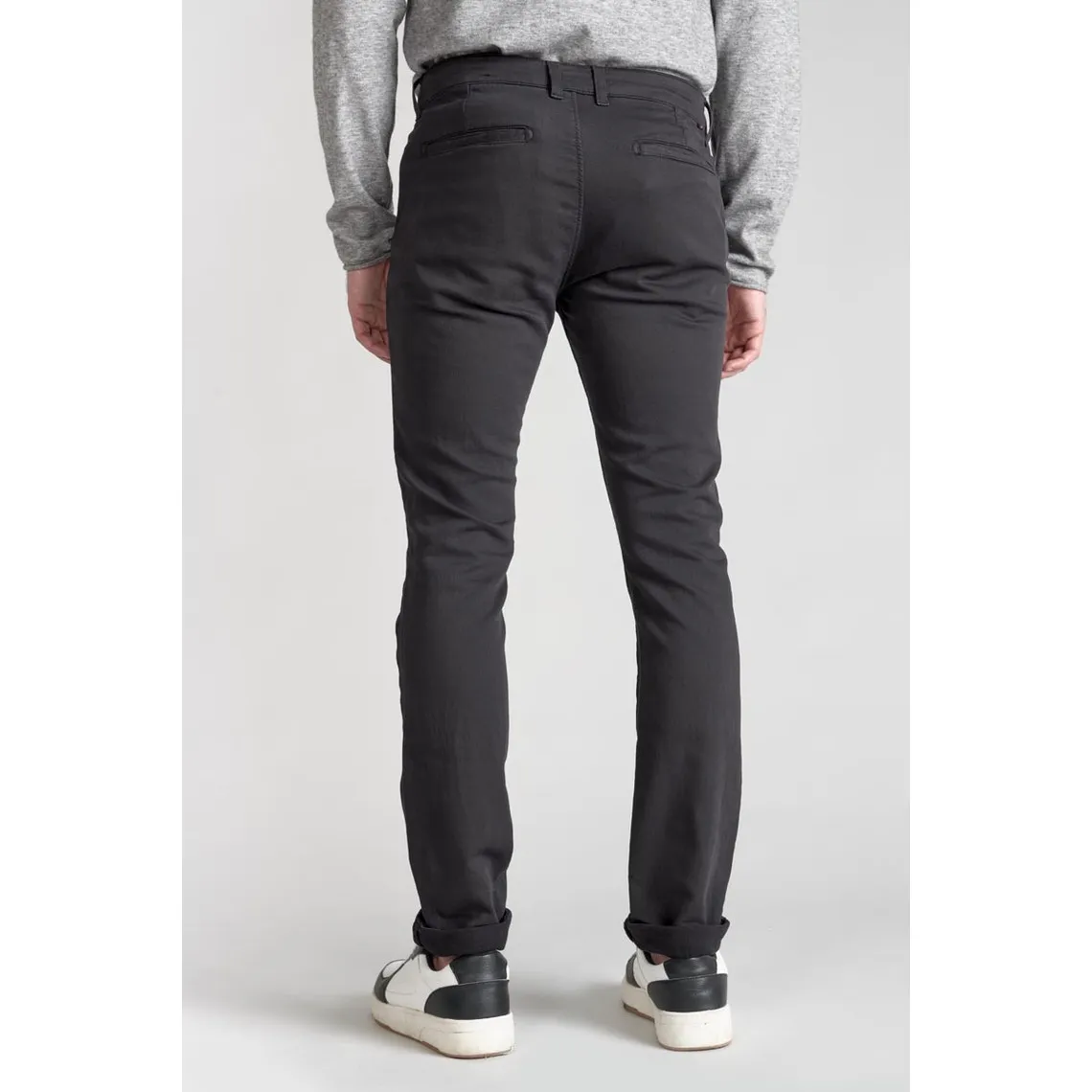 Pantalon chino Jogg Kurt anthracite gris en coton | 3 Suisses