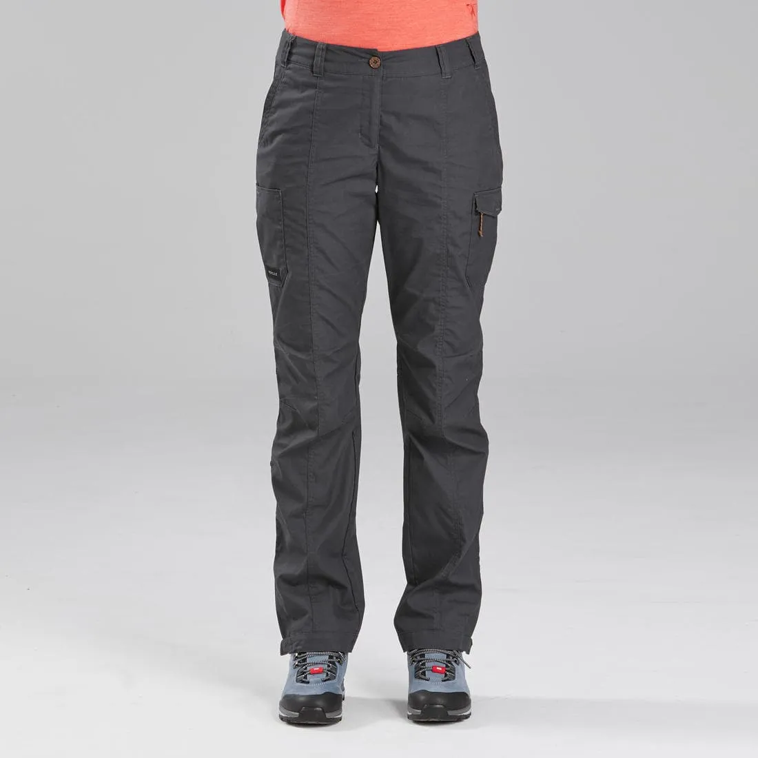 Pantalon de trek voyage - TRAVEL 100 gris femme