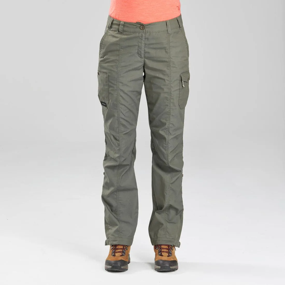 Pantalon de trek voyage - TRAVEL 100 gris femme