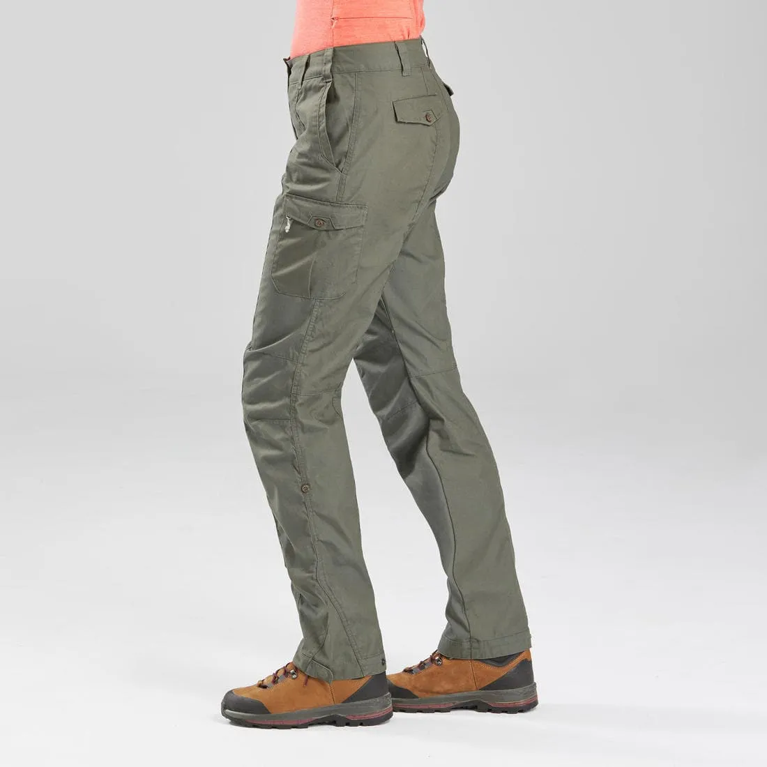 Pantalon de trek voyage - TRAVEL 100 gris femme