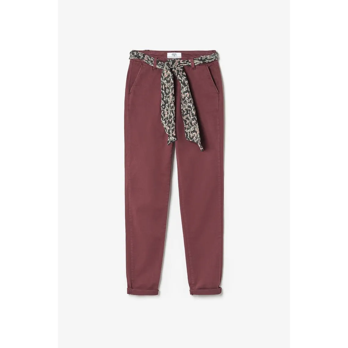 Pantalon dyli bordeaux rouge en coton | 3 Suisses