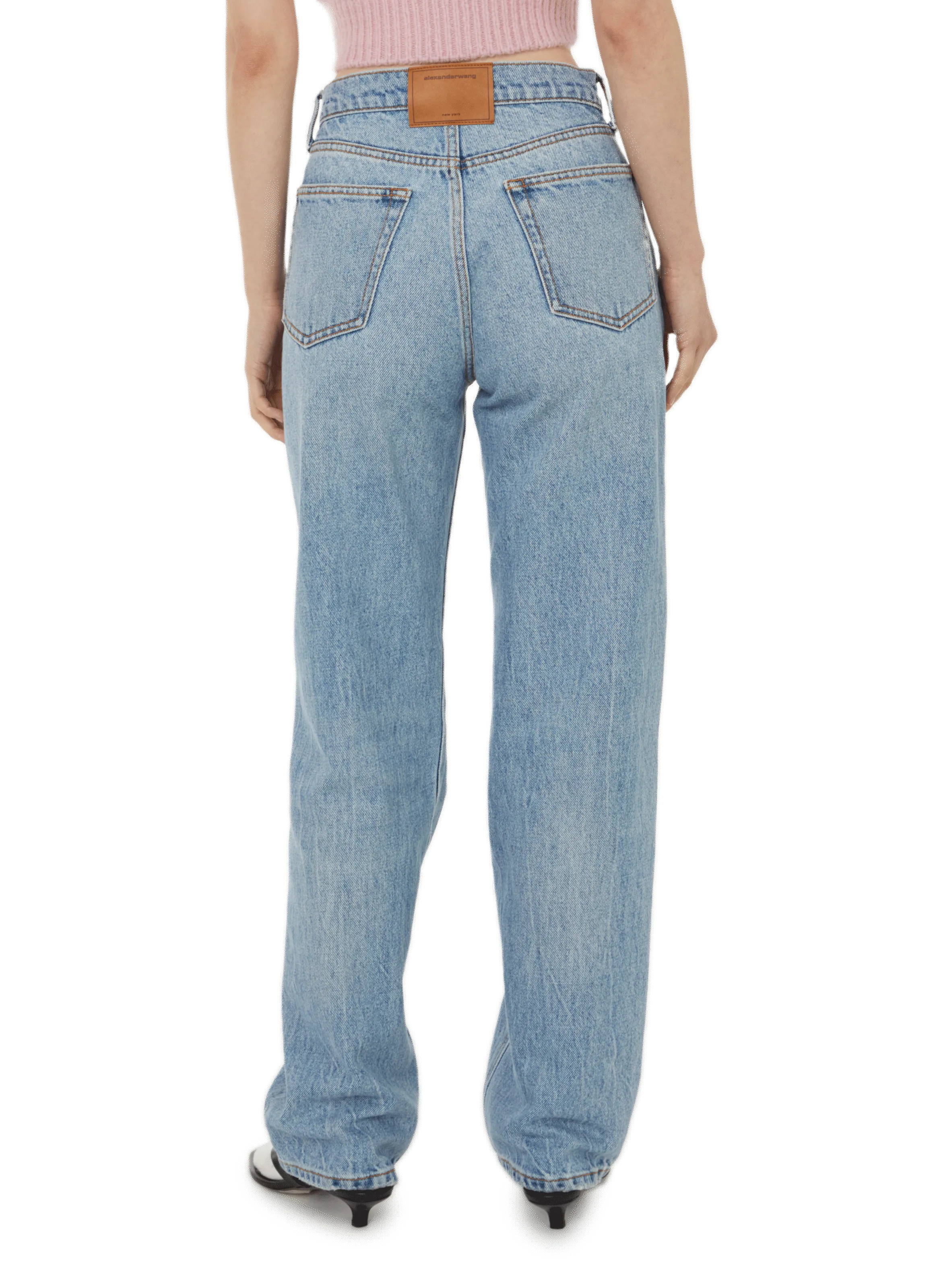 PANTALON EN DENIM DE COTON - ALEXANDER WANG pour FEMME | Printemps