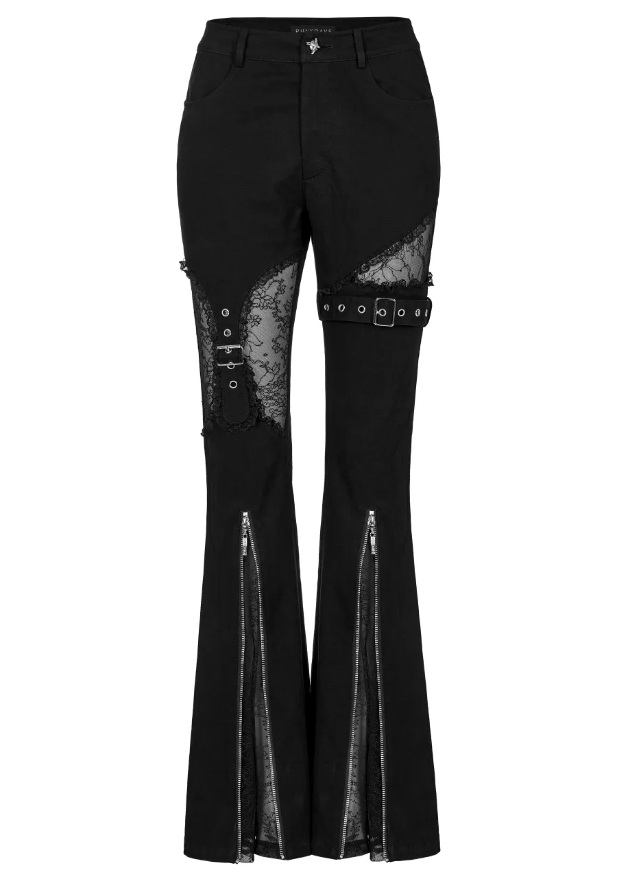 Pantalon gothique femme à pattes d'eph PUNK RAVE wk509