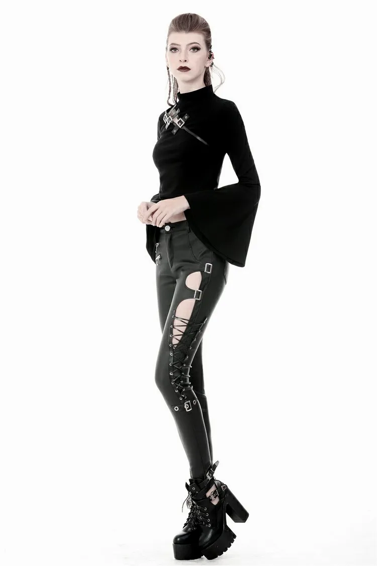 Pantalon gothique femme DARK IN LOVE look cuir