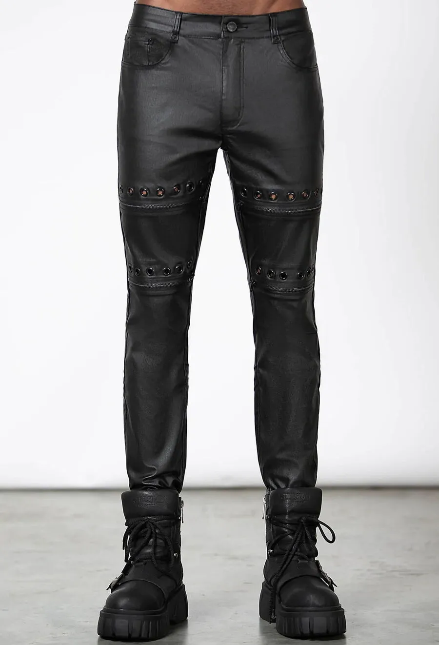 Pantalon gothique KILLSTAR modèle 'Viktor' effet mouillé