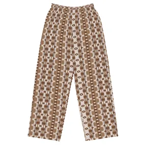 Pantalon large all over unisexe Motif Brun et Beige