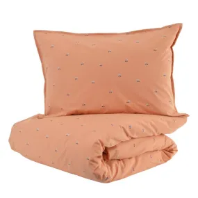 Parure de lit 100x140 cm en coton bio* Griotte orange - Little Crevette