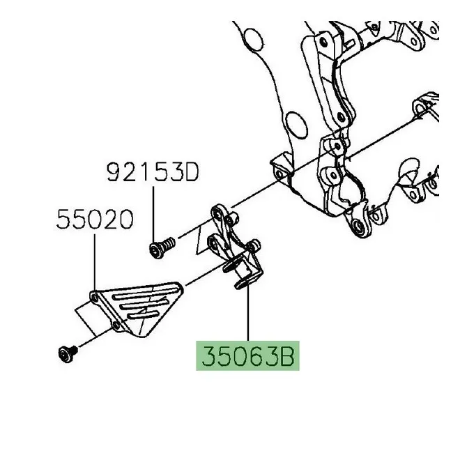 Platine repose-pied avant Kawasaki ZZR 1400 (2012-2015) | Moto Shop 35