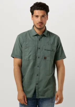 pme legend chemise décontracté short sleeve shirt ctn linen cargo walker en vert